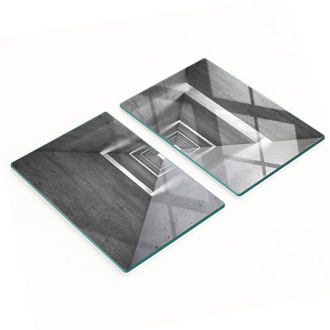 Multifunctionele decoratieve keukenplanken van gehard glas en beton, 2x40x52 cm