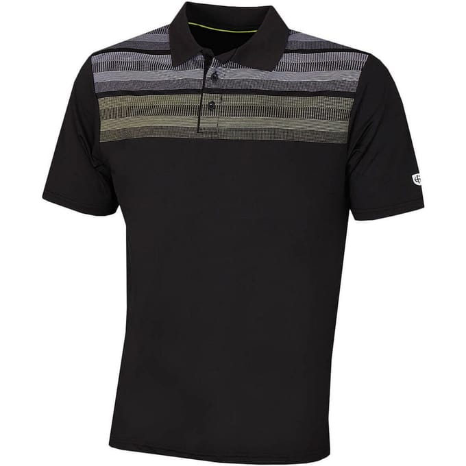 Island Green Matrix Print Heren Zwart Golf Poloshirt