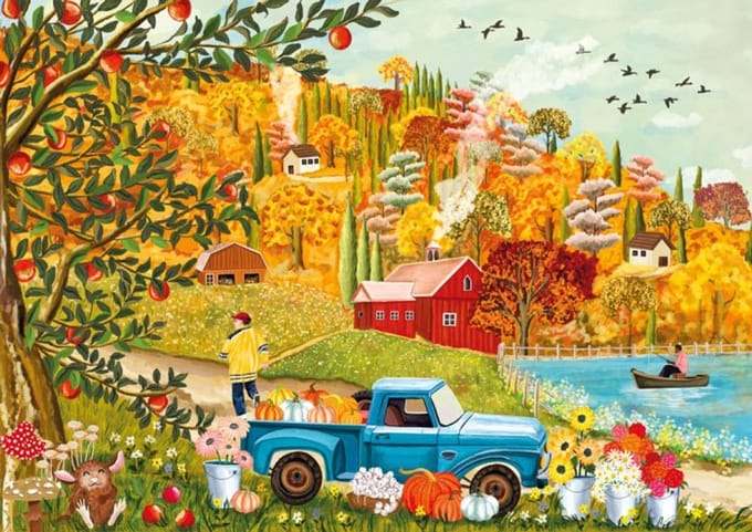 Magnolia legpuzzel herfst tafereel - 1000 stukjes puzzel.