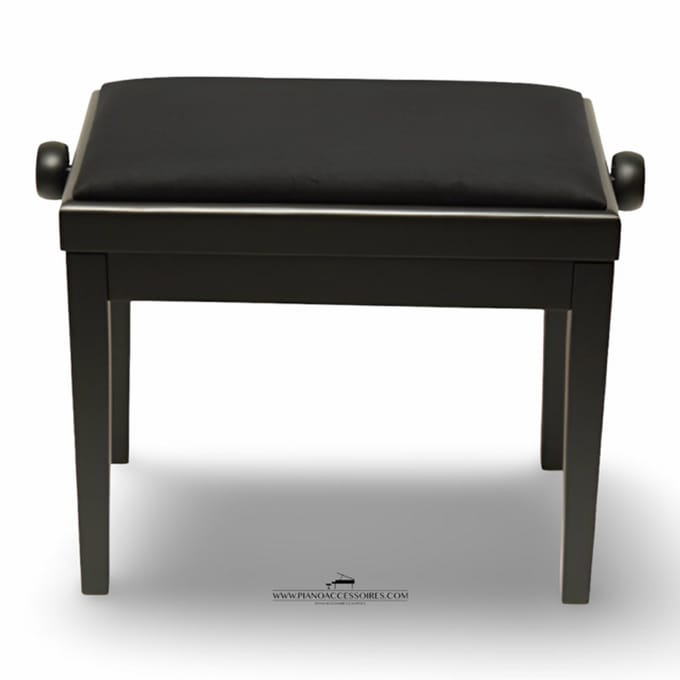 Pianobank GPPD Model 3 Zwart Mat, zwarte stofzitting