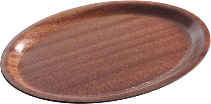 HENDI Ovaal dienblad met antislipcoating – mahonie – 200x265 mm