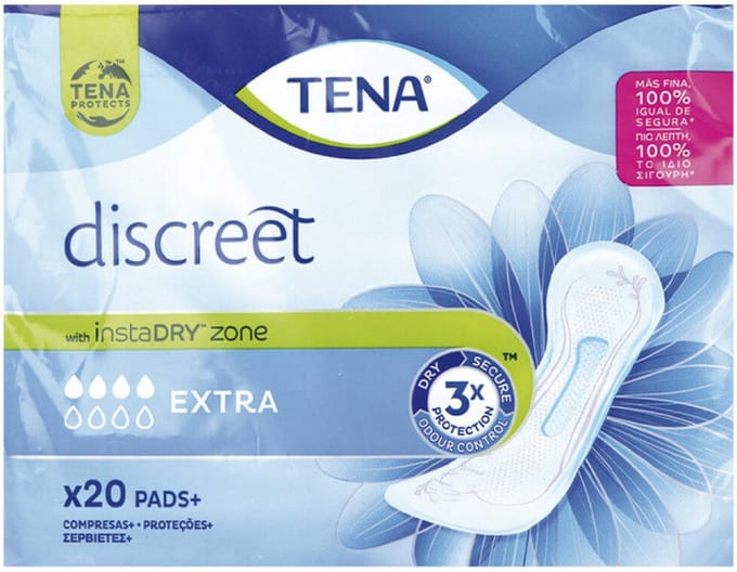 Serviettes Hygiéniques DISCREET coussin d'incontinence supplémentaire 20 unités