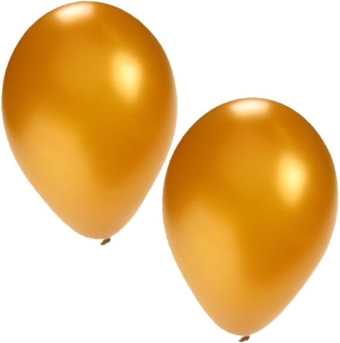 Feest ballonnen - goud - 100x stuks - ca. 27 cm - verjaardag versiering