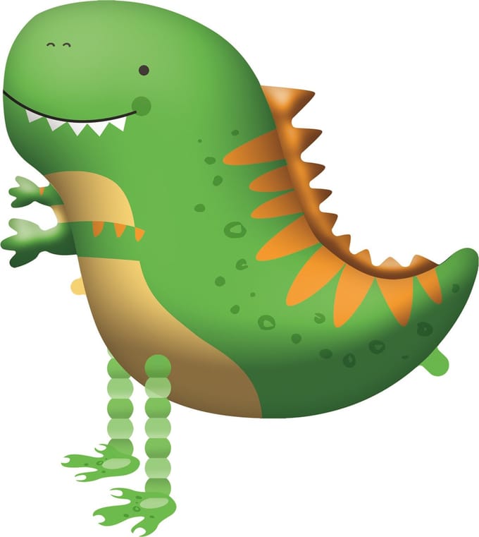 Amscan Folieballon Walking Dinosaur Junior 65 X 75 Cm Groen