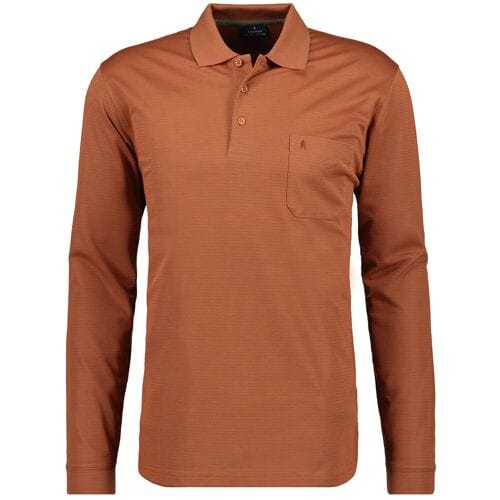 Ragman Softknit Polo Fineline Pumpkin Orange / male
