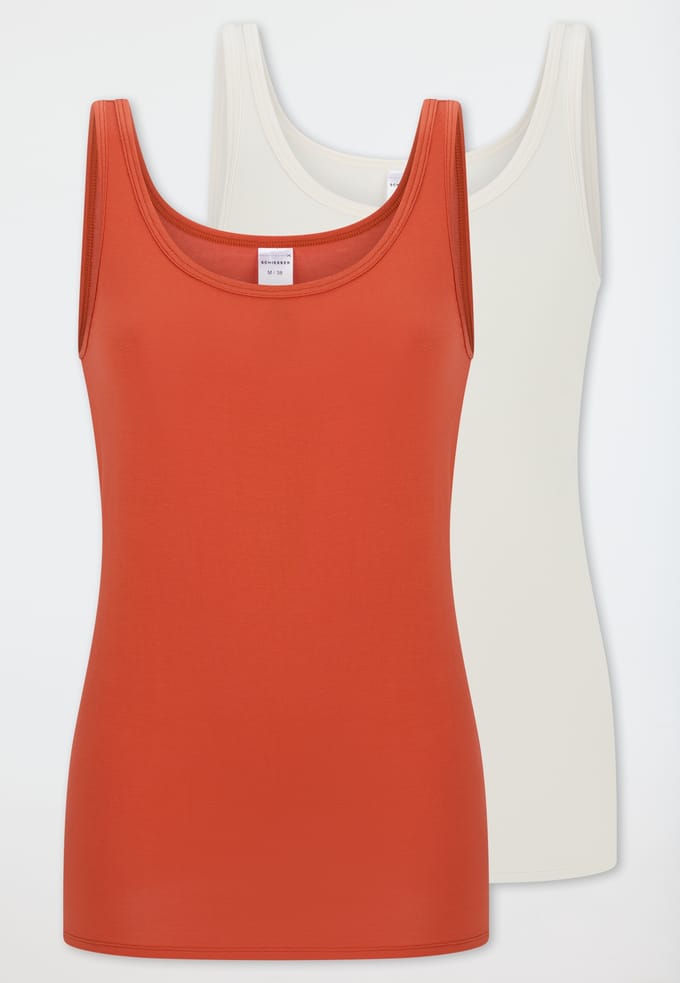 Strapless topjes, set van 2, terracotta/crème - Modal Essentials 44