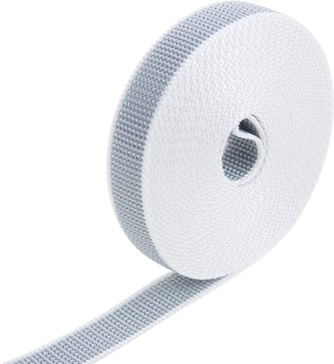PrimeMatik - Grijze en witte nylon blinde tape van 22mm x 6m