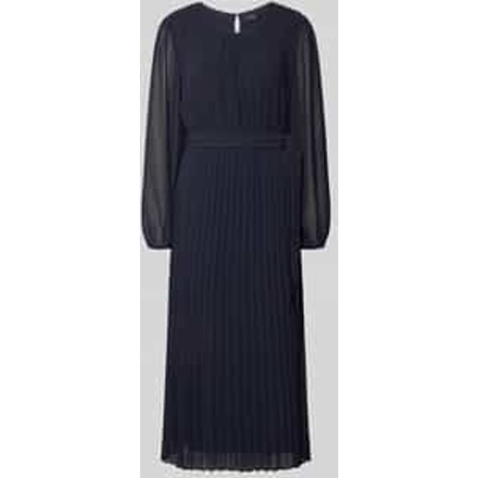 s.Oliver - female - Midi-jurk van chiffon met plooien en strikceintuur