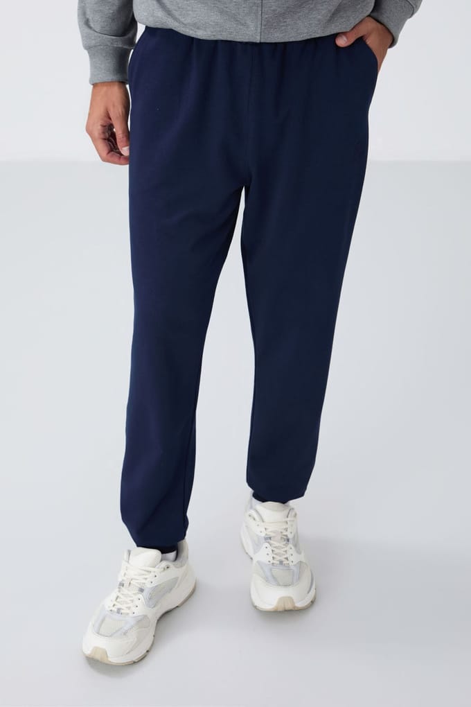 Heren Effen Fleece Joggingbroek