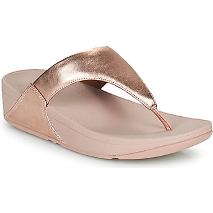 FitFlop Lulu Leather Toepost Dames Slippers - Rose Gold