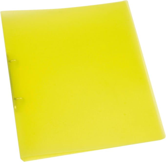 Q-CONNECT ringmap, PP, 2 ringen, 16 mm, transparant geel 12 stuks