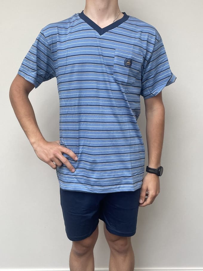Cocodream Quality - Heren pyjama - Maat M - Mannen - blauw -