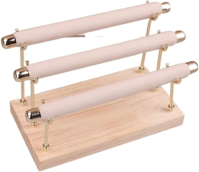 Armband Display Stand - Sieraden Houder - Sieraden Presenteren - 3 Lagen Ontwerp - 1 Stuk - Beige