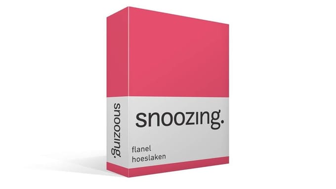 Snoozing - Flanel - Hoeslaken - Eenpersoons - 80x200 cm - Fuchsia
