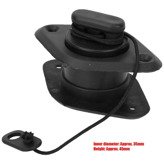 Duurzaam Zwart PVC Afvoerstop voor Opblaasbare Boten Visboot Kajak Accessoire black
