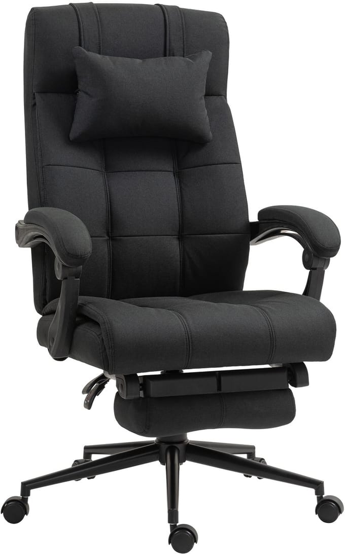 Vinsetto-Bürostuhl-Polyester, Schaumstoff-76L x 66B x 112-120H cm-Schwarz