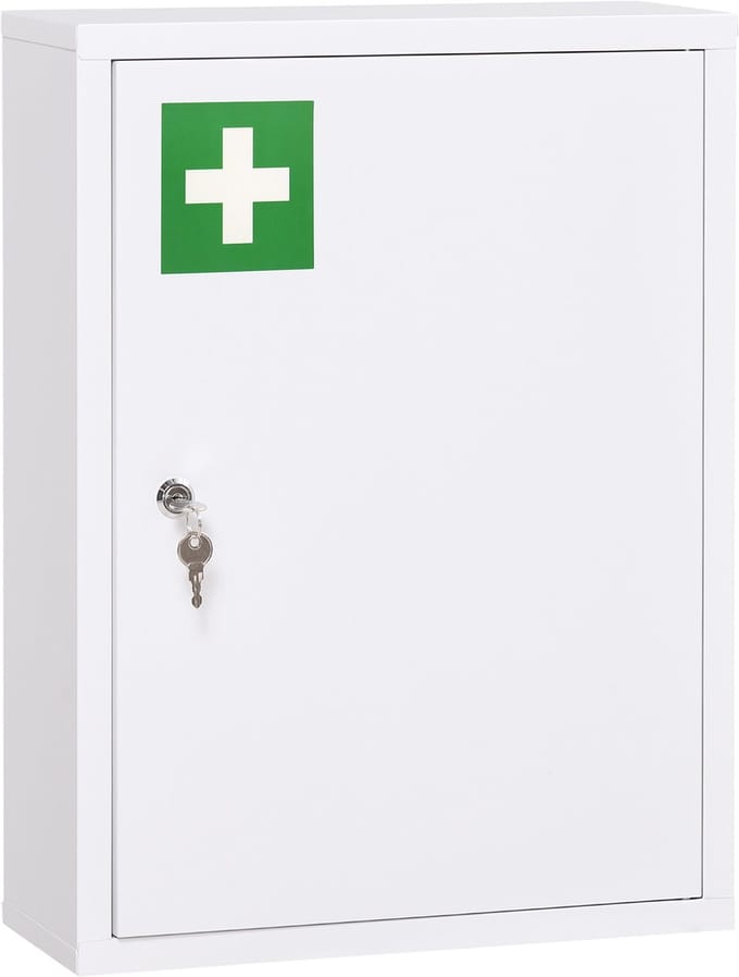 Kleankin medicijnkast - met slot - wit