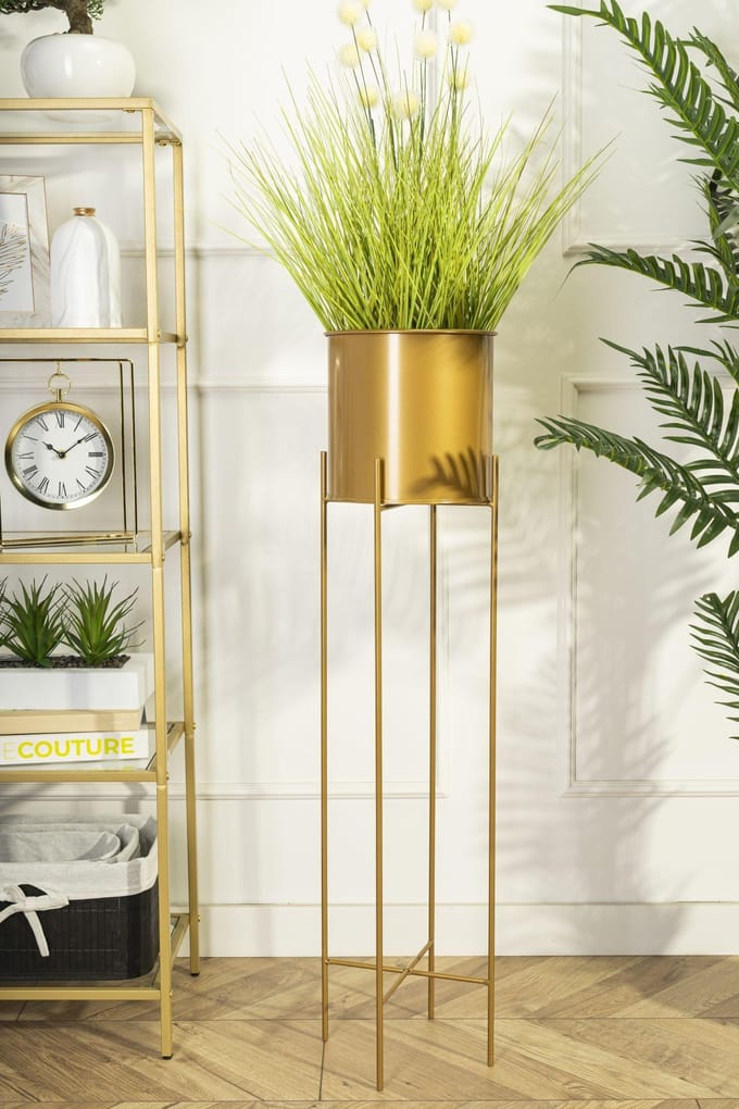 LoftPlant Elegance - Plantenstandaard - Modern loftdesign - Staalconstructie - Goudkleurig - 95 cm