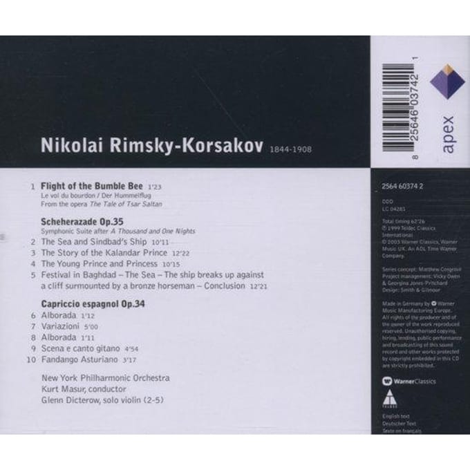 Apex - Rimsky K./Scheheraza - CD