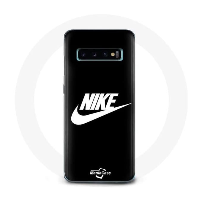 Coque pour Samsung Galaxy s10 edge Nike Logo blanc fond Noir