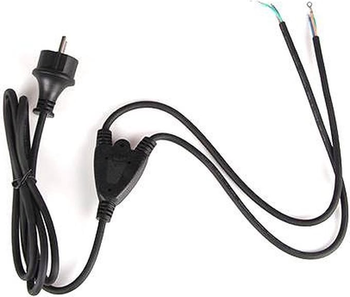 Neopreen buiten kabel 2 meter - 3x 0.75mm met stekker - 2 voudig