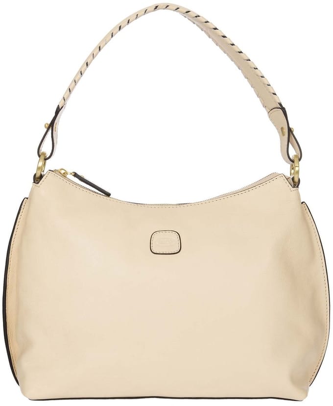 BRIC'S Leren Schoudertas Volterra Hobo Bag Ivory Crème