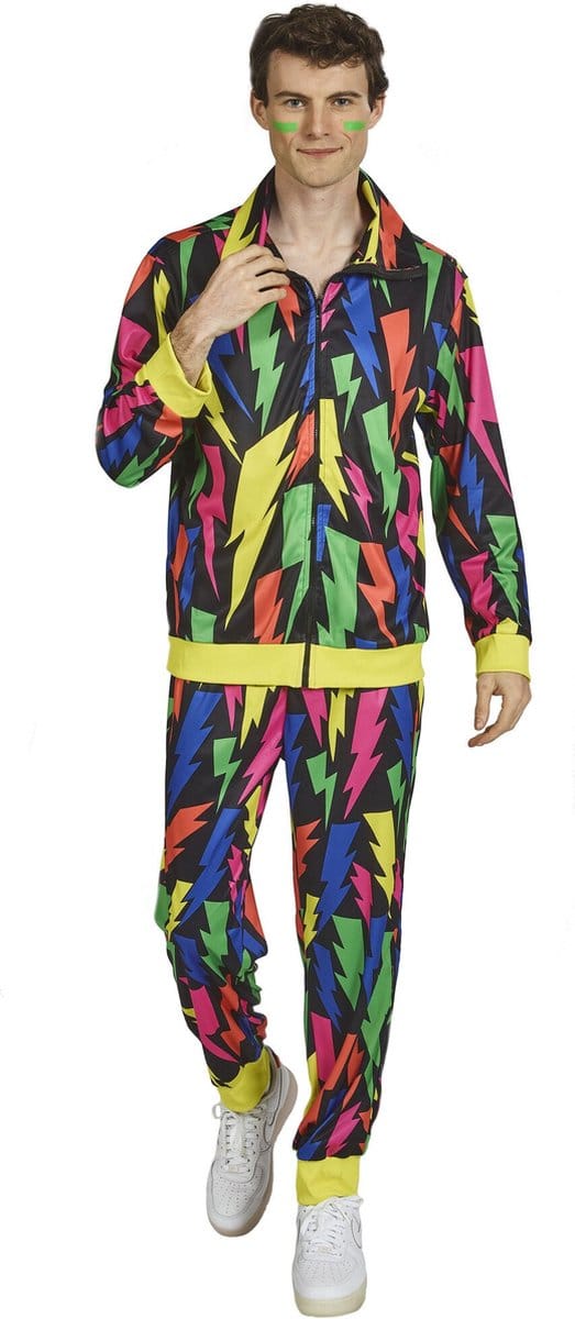 Kostuum Training Neon Bliksem Man - Maat 50 (M)