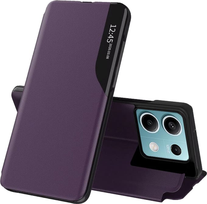 Hoesje geschikt voor Xiaomi Redmi Note 13 5G - Techsuit eFold Book Case - Paars