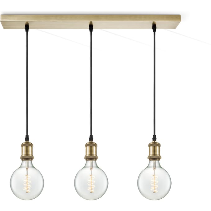 Home sweet home hanglamp Vintage brons 3L Beam Spiral g125 - helder