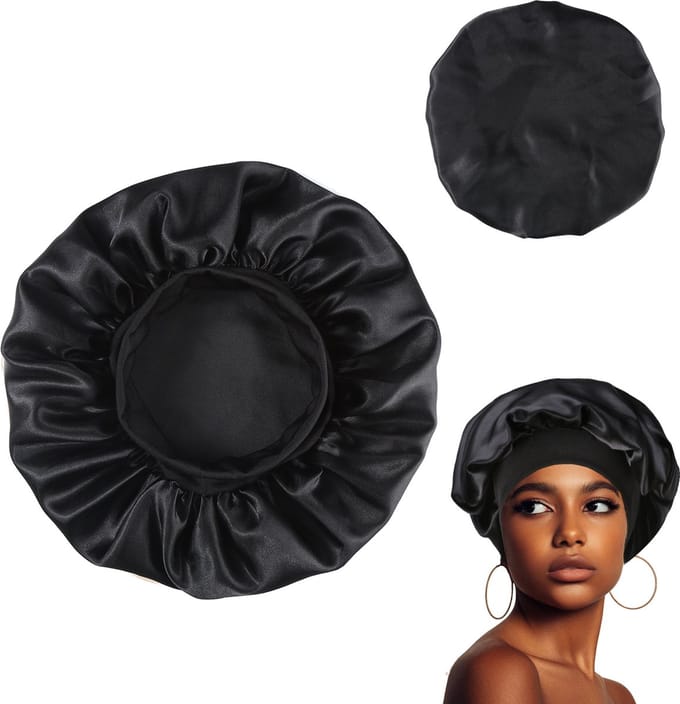 Behave Bonnet - Satijnen Slaapmuts - Bonnet Satijn - Slaapmuts - Zwart