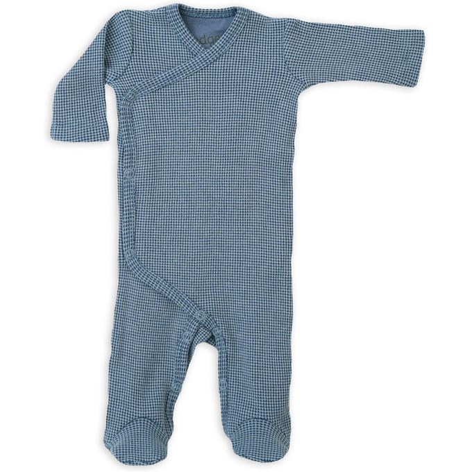 Overslag boxpakje - newborn - maat 50 - blauw - stretch katoen
