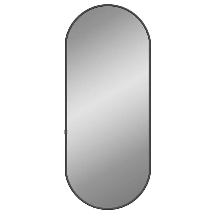 vidaXL - Wandspiegel - 60x25 - cm - ovaal - zwart