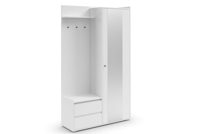 Kosmo-Kleerkast - 1-deur 2-laden - Wit