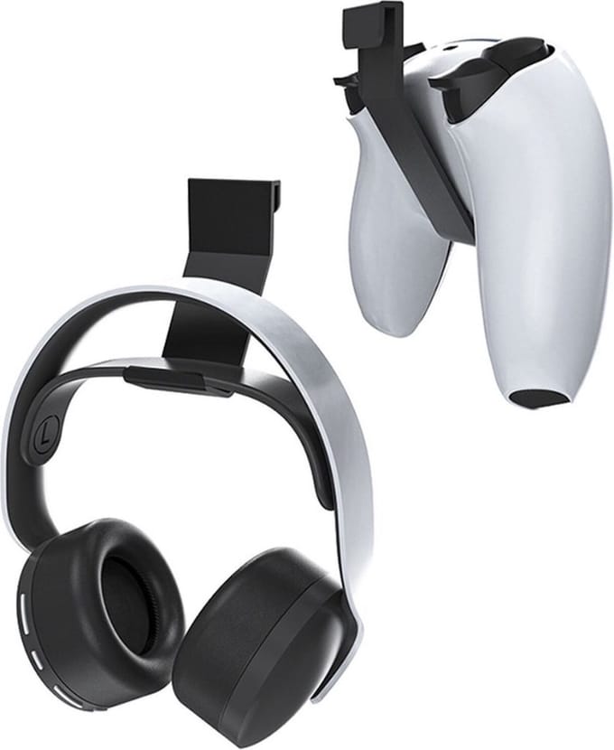 Scoby - Controllerhouder & Koptelefoonhaakje - Game Accessoires - 2 Stuks - Geschikt voor PS5 - Zwart