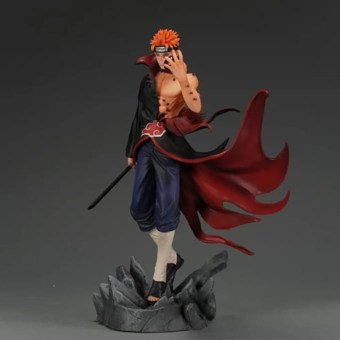 Figurine d'anime de 23 cm/9 pouces, marionnette Pain de Naruto, statue figurine en PVC, accessoire de jouet tendance, collection périphérique, modèle, cadeau beige