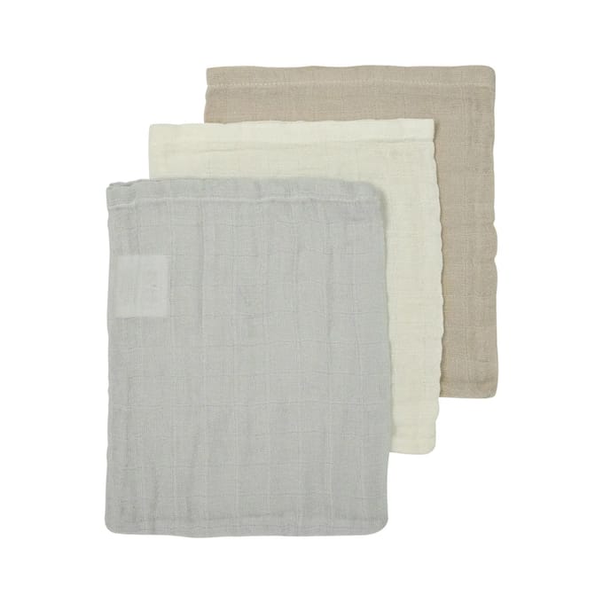 Meyco Baby Uni hydrofiele doeken - 3-pack - offwhite/light grey/sand - 70x70cm