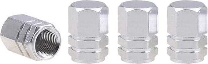 AMiO Universele Ventieldoppen Aluminium voor Auto Zilver (set)