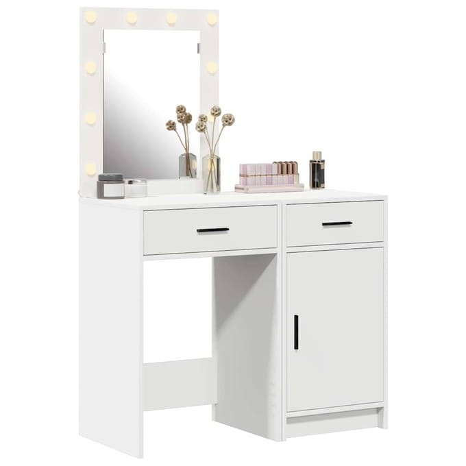 vidaXL - Kaptafel - 2 - st - Wit - 50 - x - 41 - x - 135 - cm - Bewerkt - hout