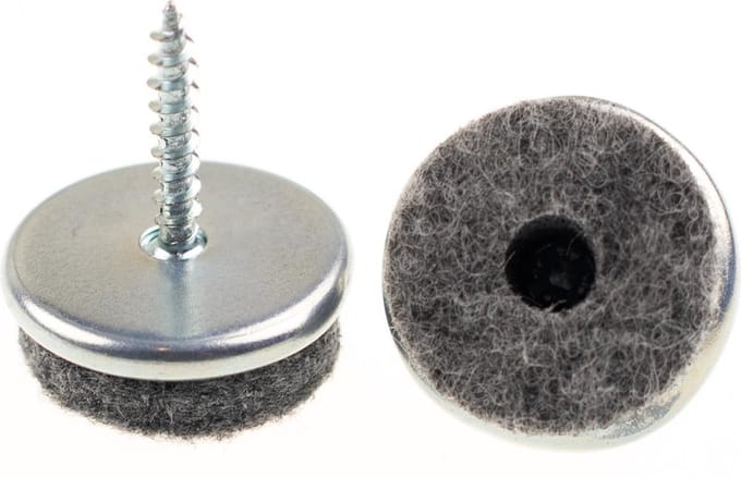Verlofix Viltglijder Met Schroef Diameter 25mm Chroom 4 Stuks