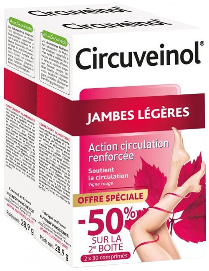 Nutreov Circuveinol Lichte Benen Set van 2 x 30 Tabletten Speciale Aanbieding