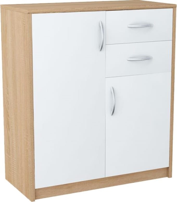 Meble Bestseller - Komoda - 2 Deuren 2 Laden - Wit - Sonoma