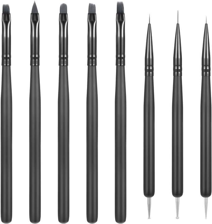 8 Stuks Nagelpenseel Set voor Gelnagels en Nageldesign