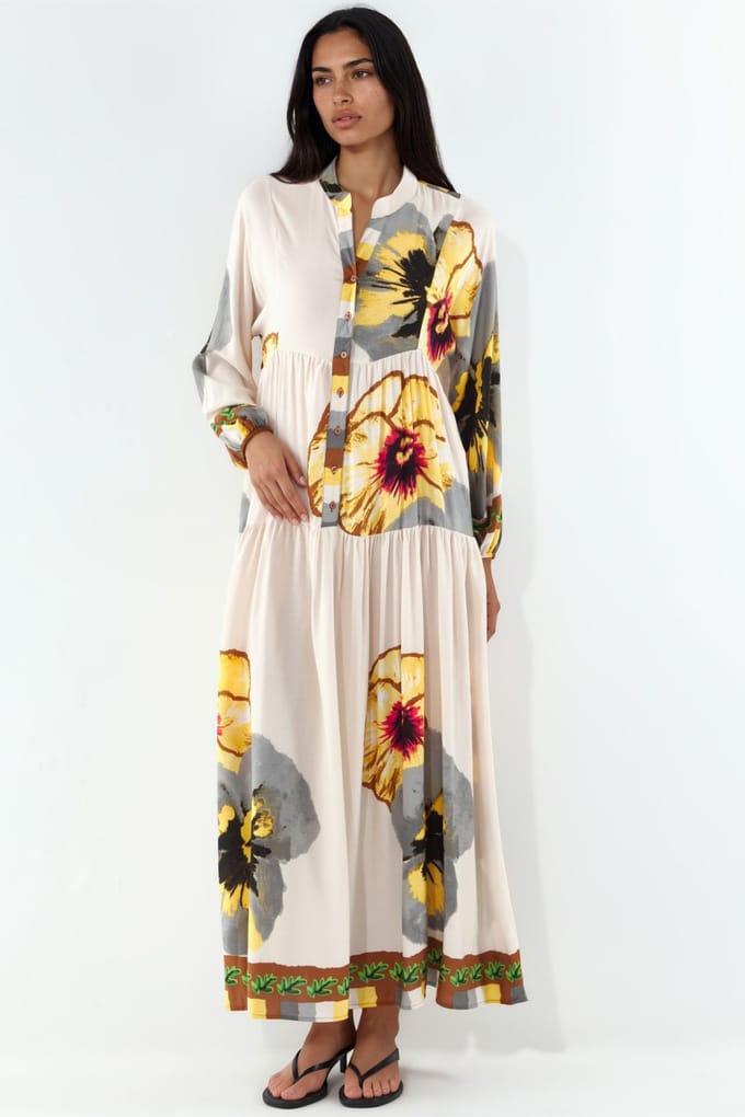 Gepubliceerd V-hals Maxi Jurk
