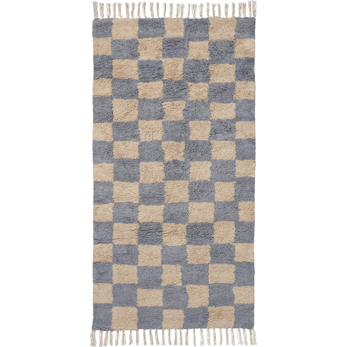 Ferm Living Mara wasbaar vloerkleed - mist blue/warm sand
