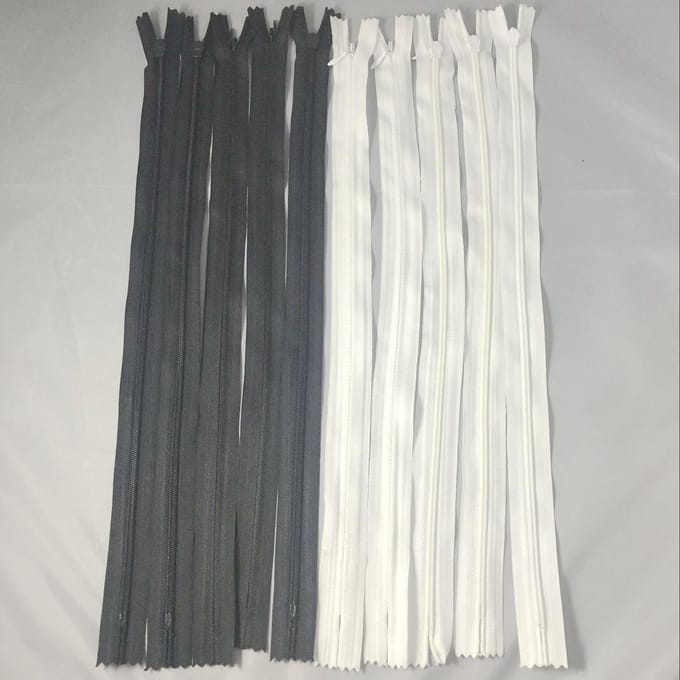 10 stuks witte zwarte onzichtbare nylon gesloten ritsen voor het naaien van 40 cm 40cm zwart/wit
