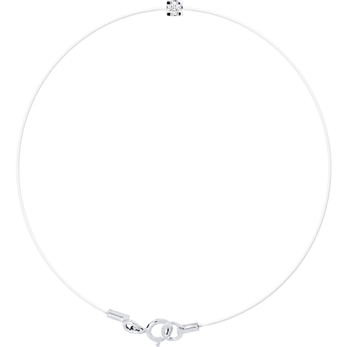 Diamond Bracelet Solitaire 0050 Cts Nylon Transparant 925
