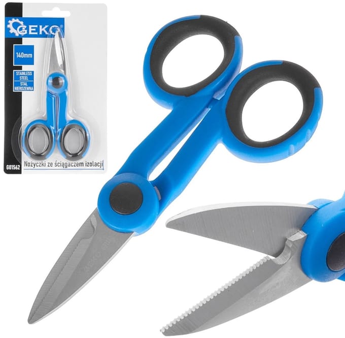 GEKO Schaar met draadstripper - roestvrij staal - ergonomische grip - 140 mm