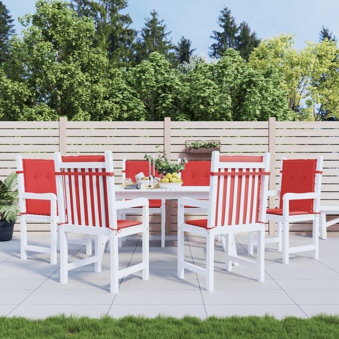 vidaXL - Tuinstoel - kussens - 6 - st - Rood - 100 - x - 50 - x - 3 - cm