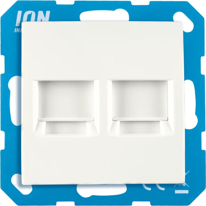 ION industries E1 utp aansluitdoos 2-voudig met centraalplaat alpin wit mat (13.302.015)
