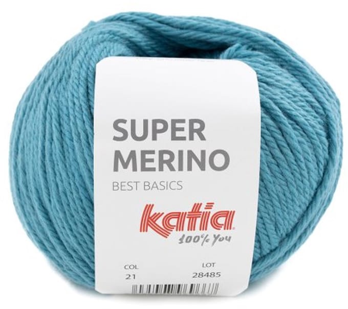 Katia Super Merino - 21 waterblauw - Wol/Acryl Garen